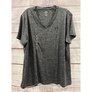 Under Armour Womens Tech SSV Twist V-Neck T-Shirt Gray Heather XL 1384227-025